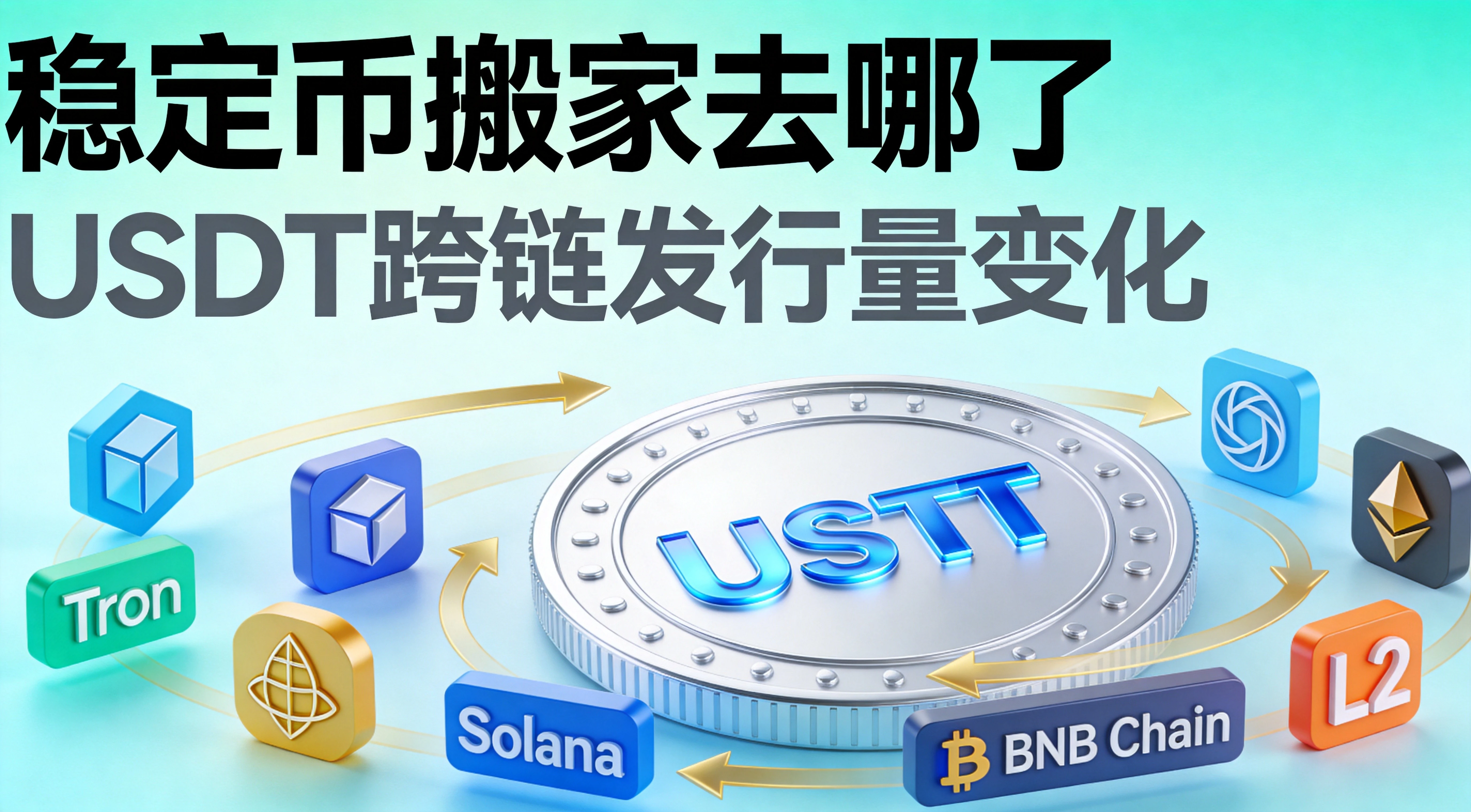 USDT在不同链上的发行量变化 | 稳定币搬家，去哪了？
